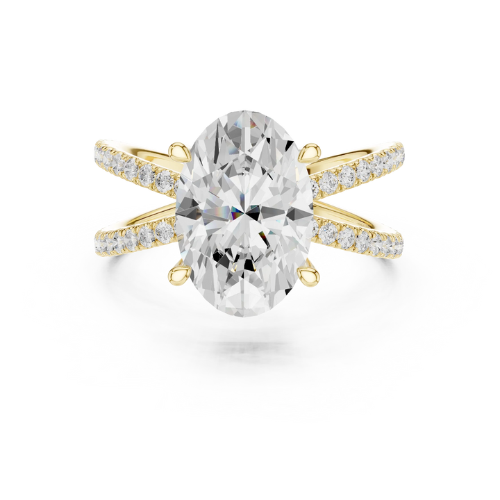 Oval Cut Diamond Split Shank Engagement Ring