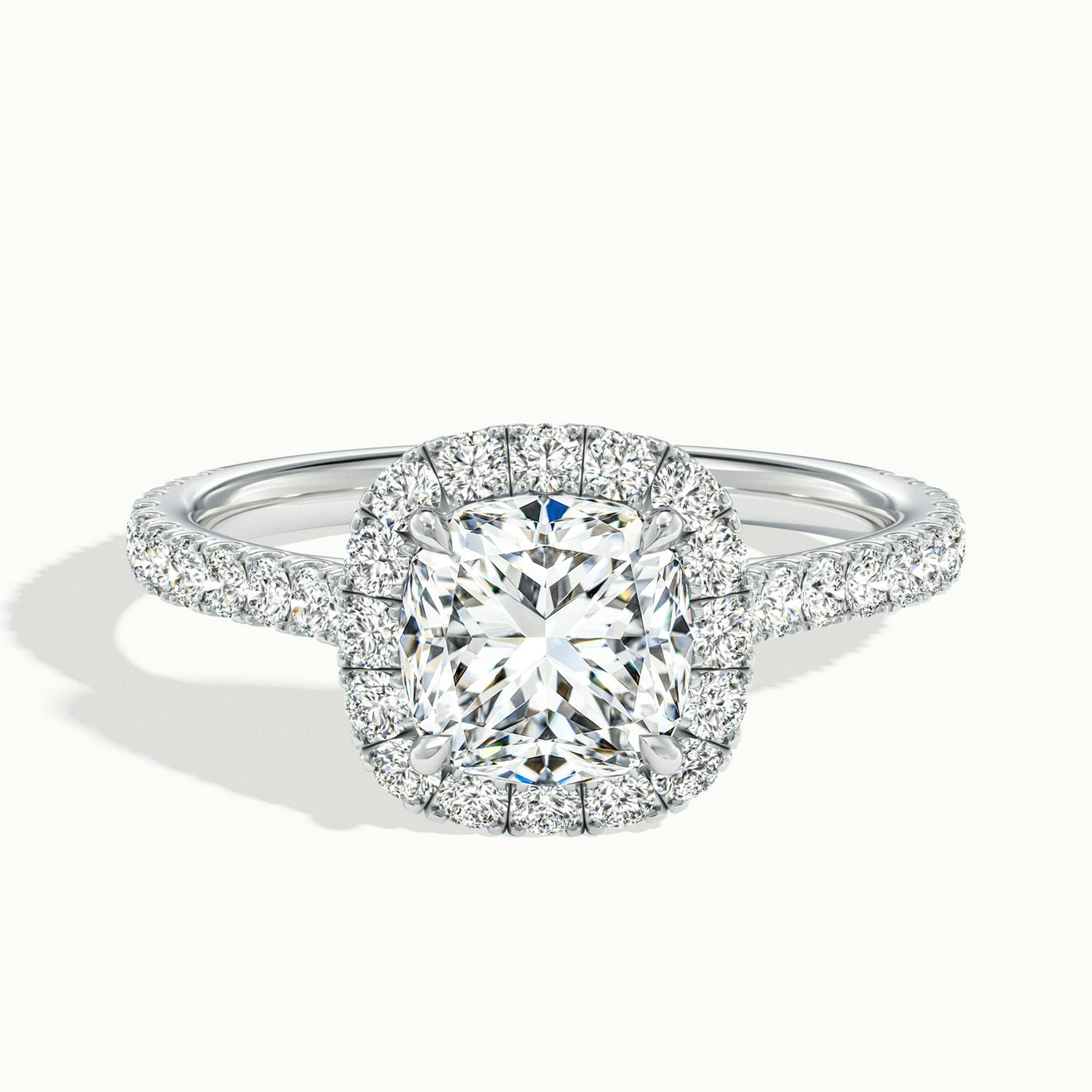 Solara Cushion Pavé Halo Engagement Ring