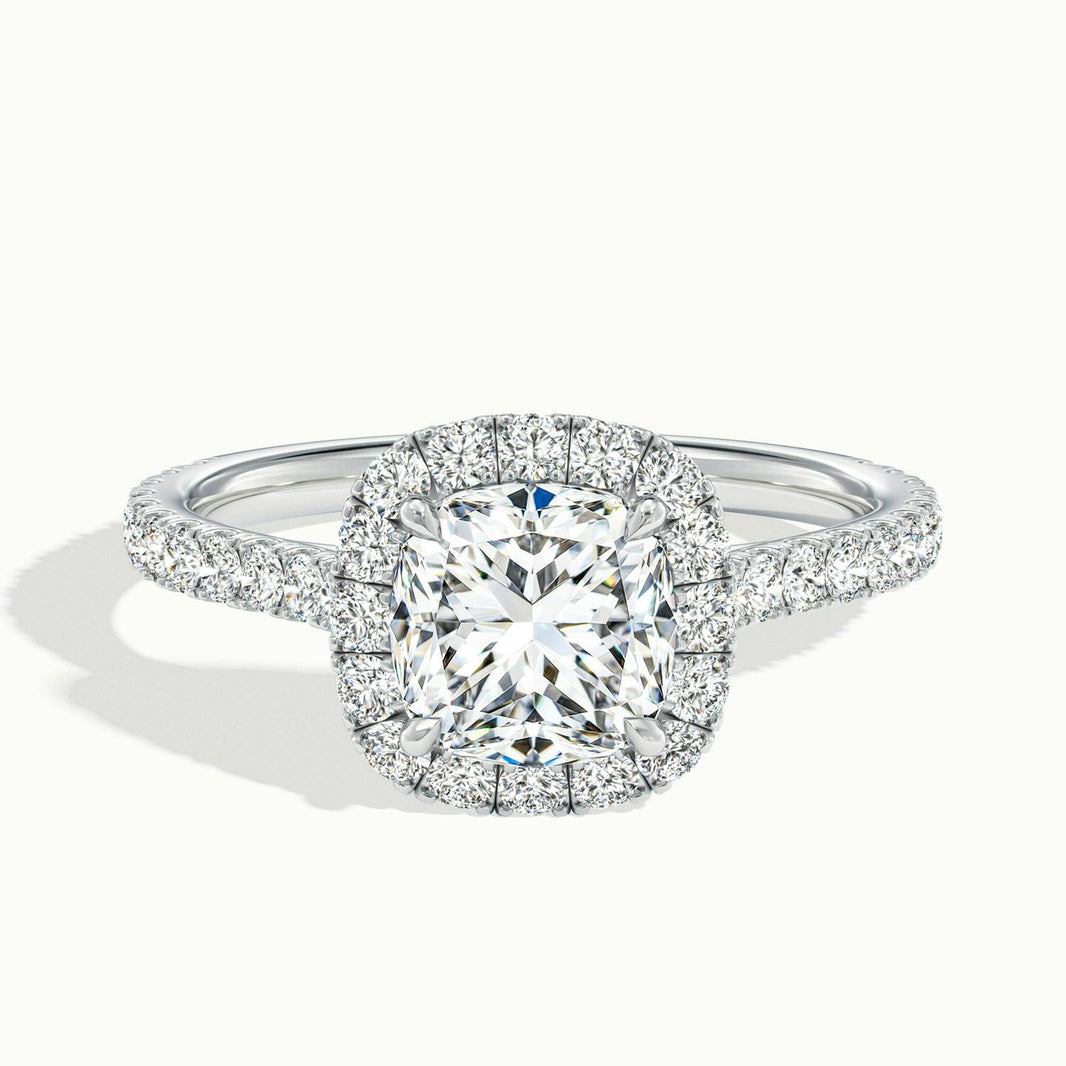Solara Cushion Pavé Halo Engagement Ring