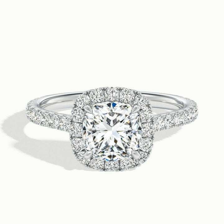 Solara Cushion Pavé Halo Engagement Ring