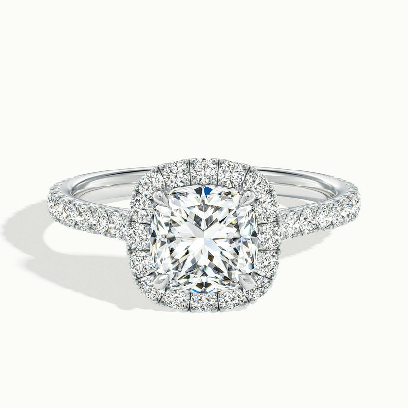Solara Cushion Pavé Halo Engagement Ring