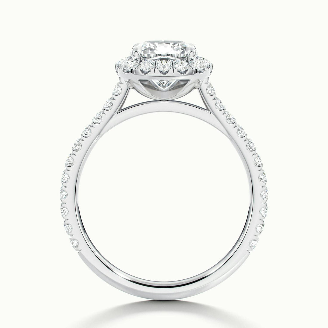 Solara Cushion Pavé Halo Engagement Ring