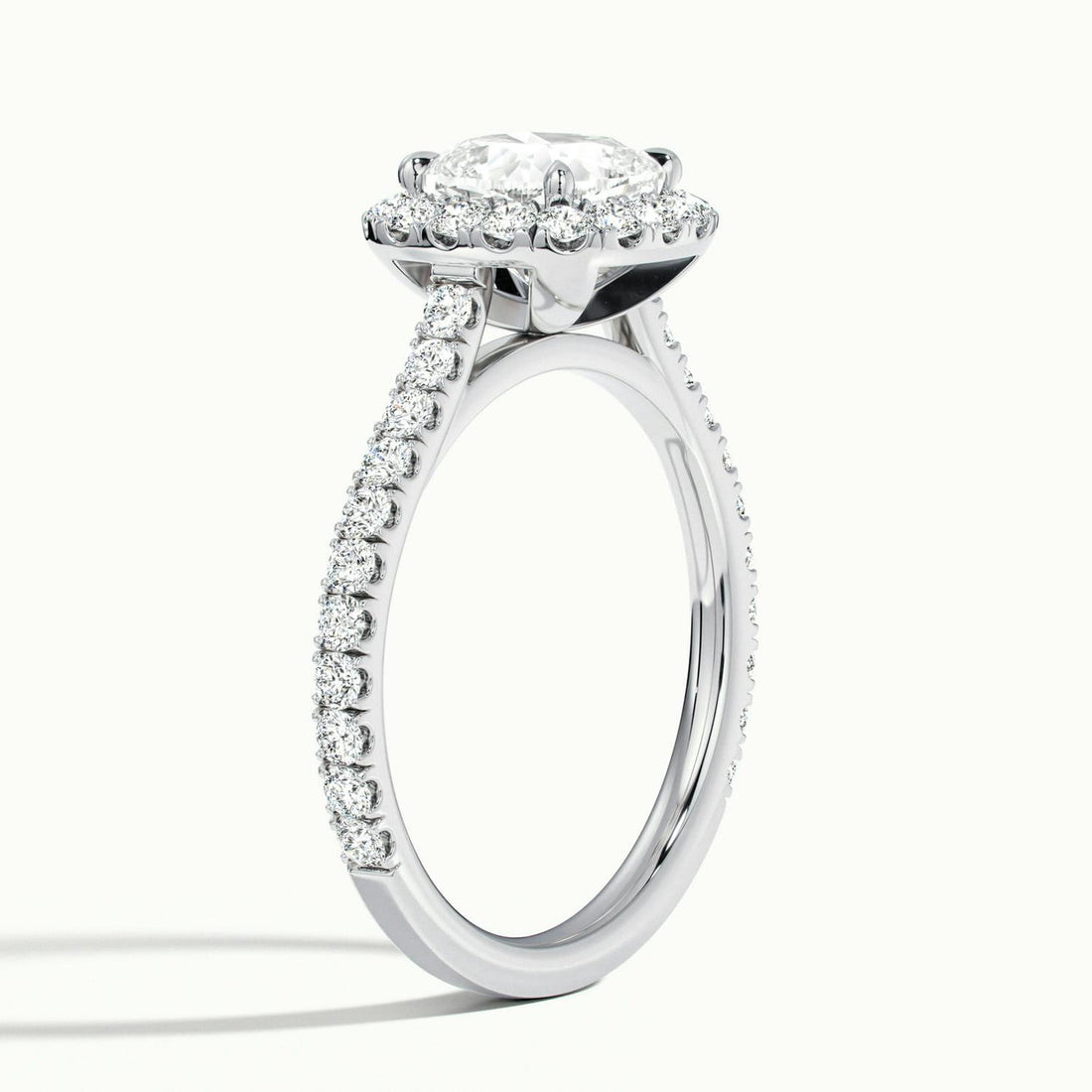 Solara Cushion Pavé Halo Engagement Ring