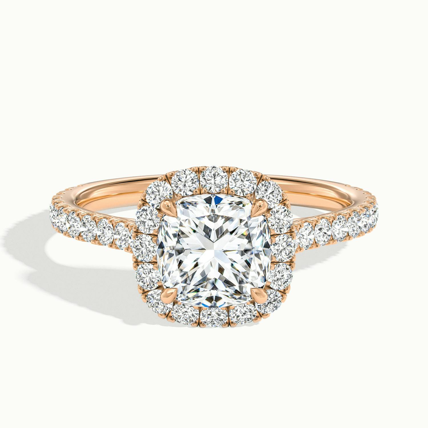 Solara Cushion Pavé Halo Engagement Ring