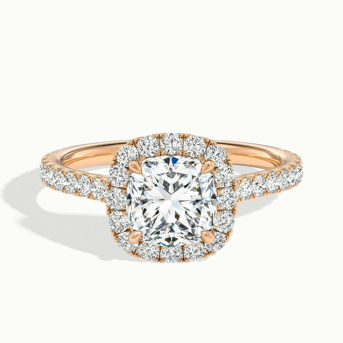 Solara Cushion Pavé Halo Engagement Ring