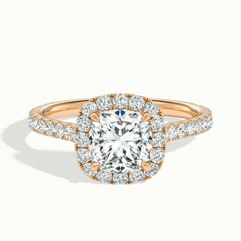 Solara Cushion Pavé Halo Engagement Ring
