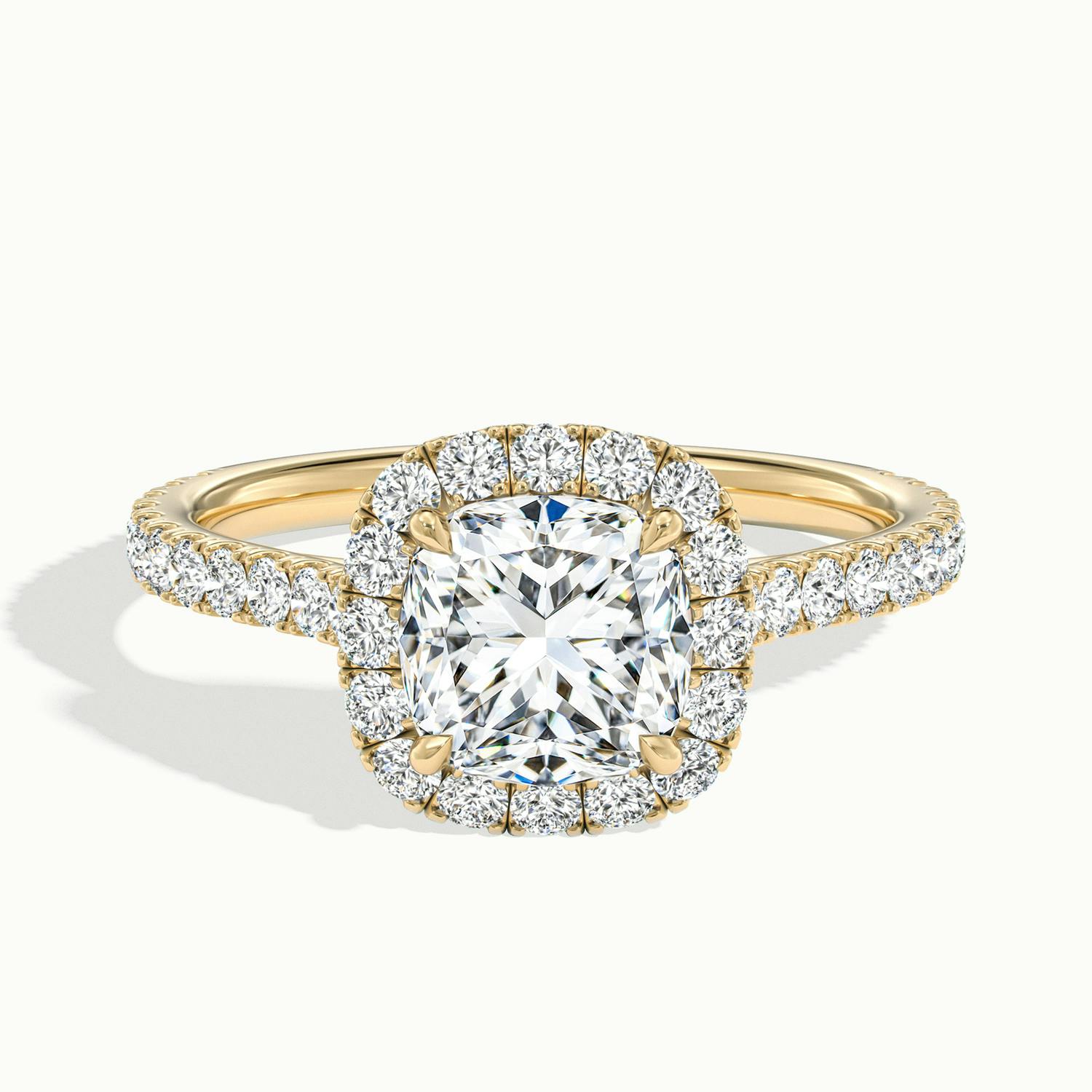 Solara Cushion Pavé Halo Engagement Ring
