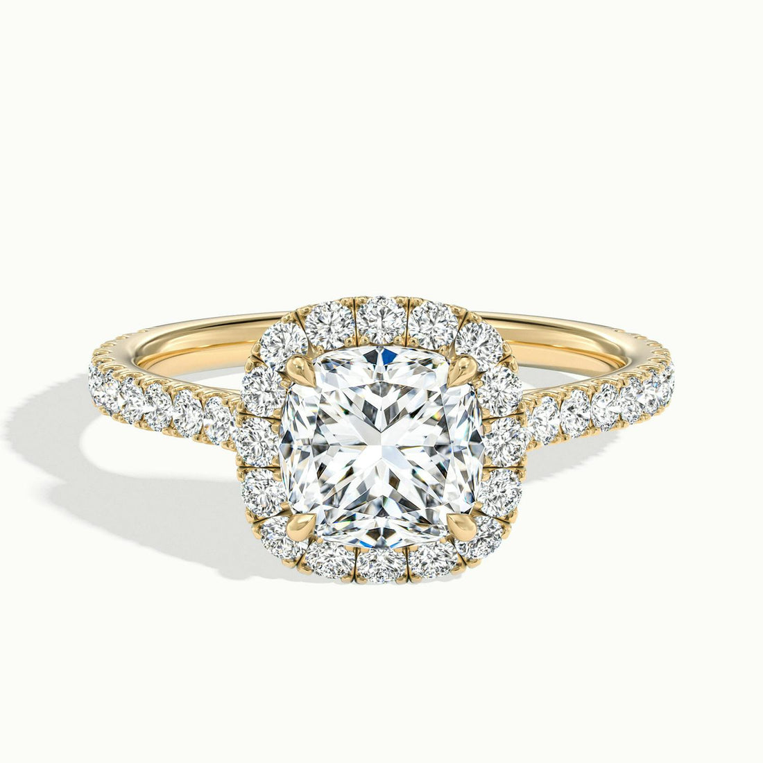 Solara Cushion Pavé Halo Engagement Ring