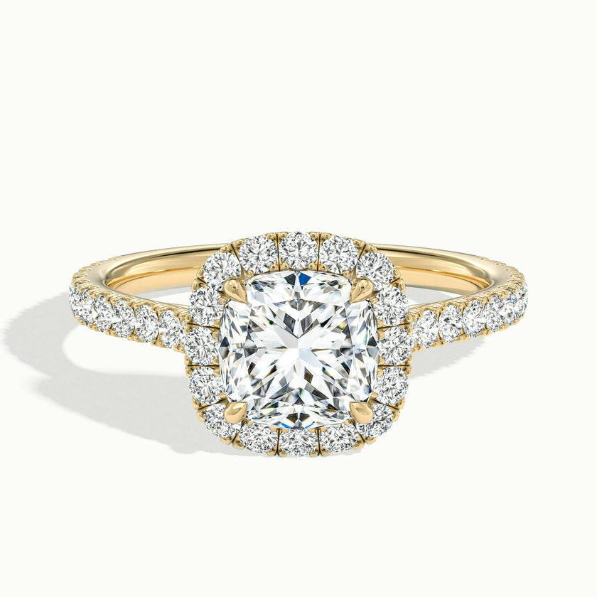 Solara Cushion Pavé Halo Engagement Ring