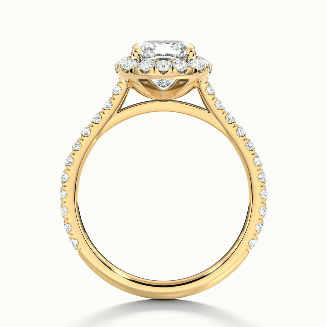 Solara Cushion Pavé Halo Engagement Ring