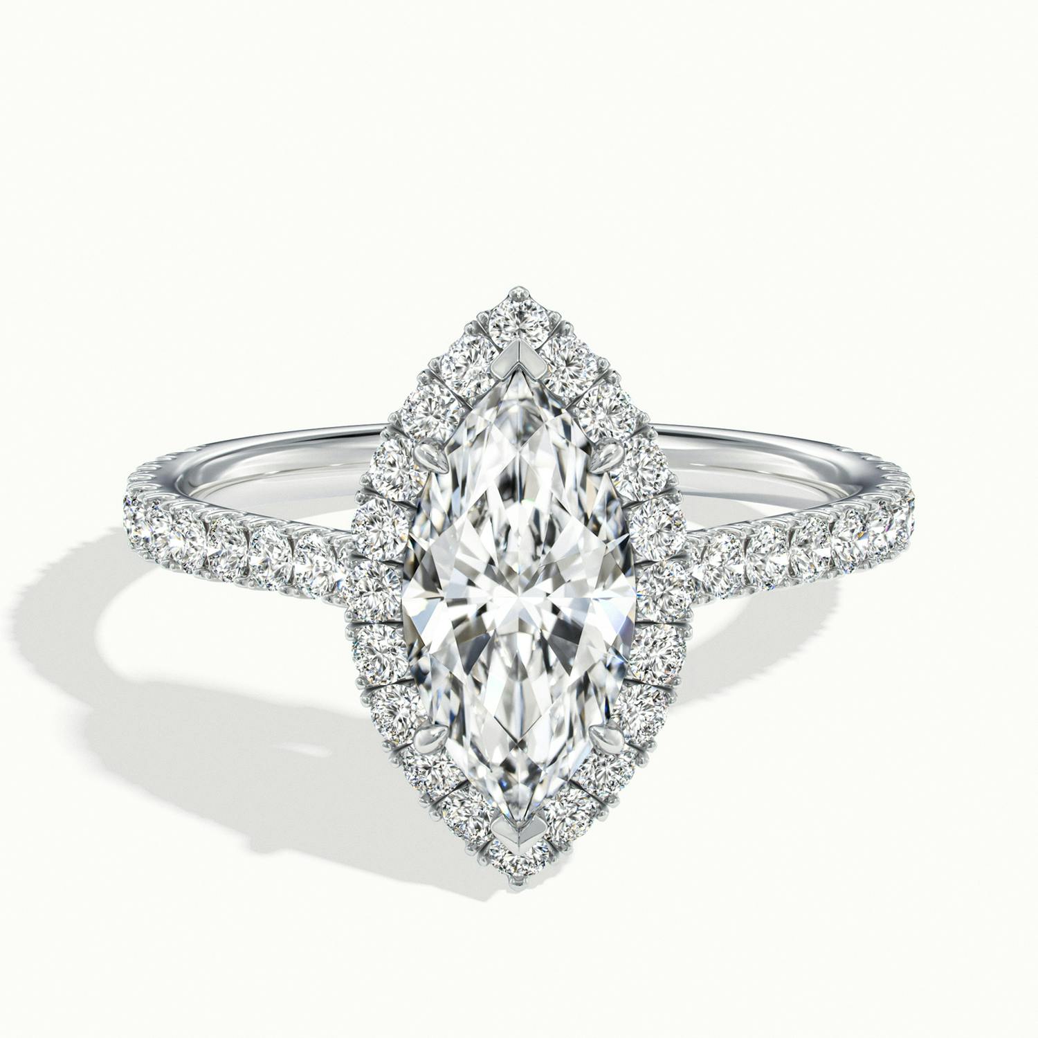 Solara Marquise Pavé Halo Engagement Ring