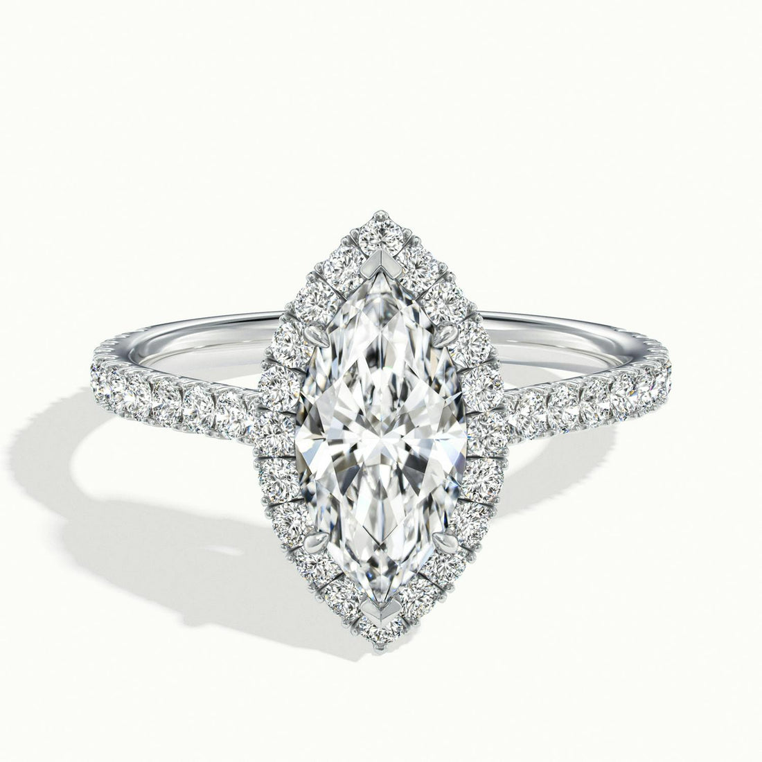 Solara Marquise Pavé Halo Engagement Ring