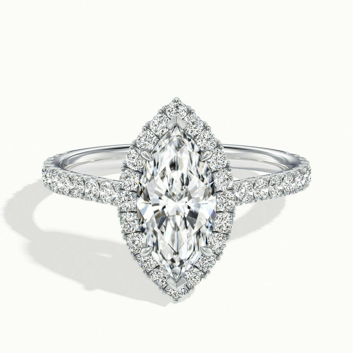 Solara Marquise Pavé Halo Engagement Ring