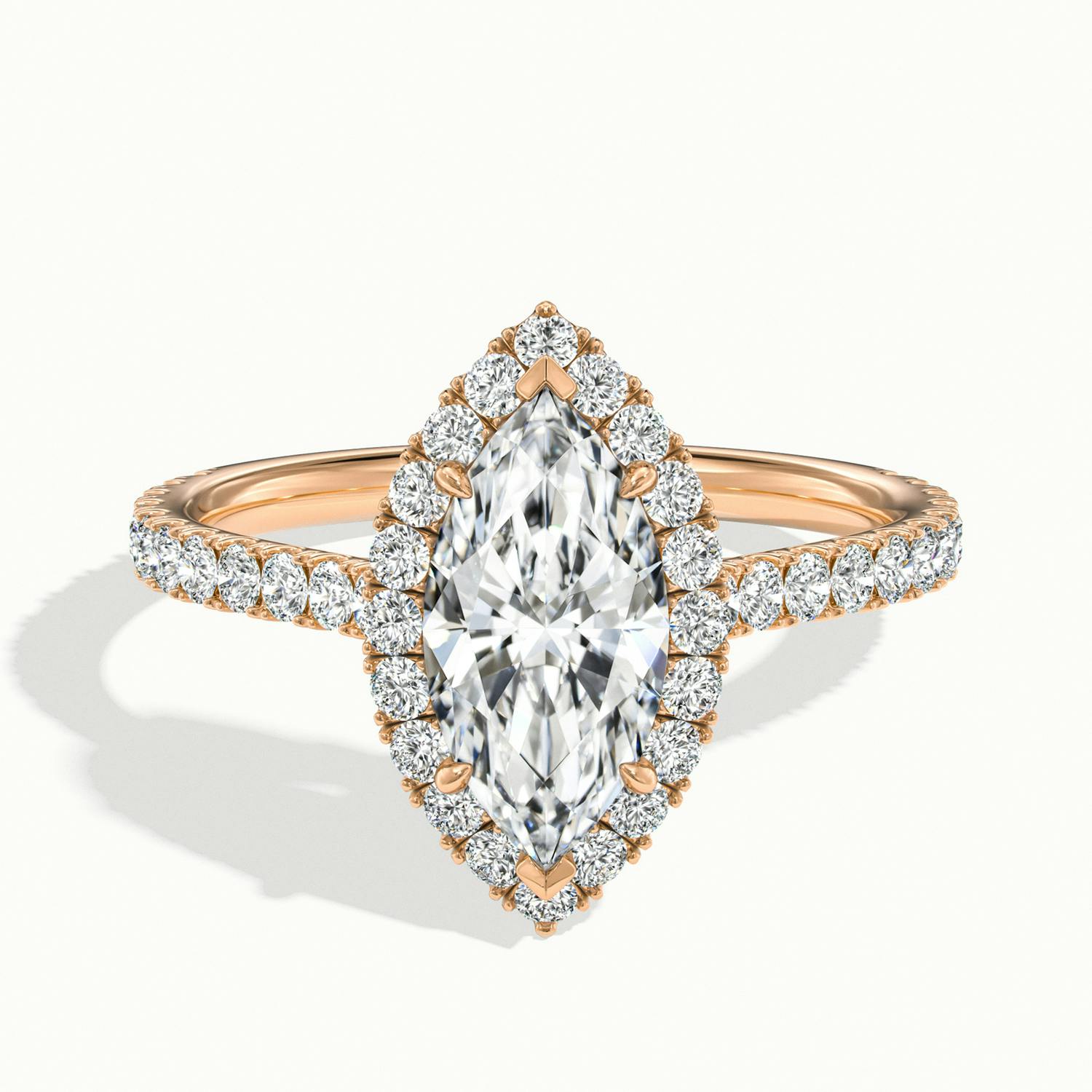 Solara Marquise Pavé Halo Engagement Ring