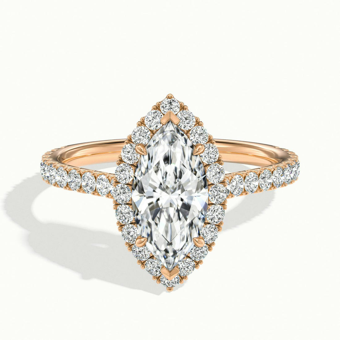 Solara Marquise Pavé Halo Engagement Ring