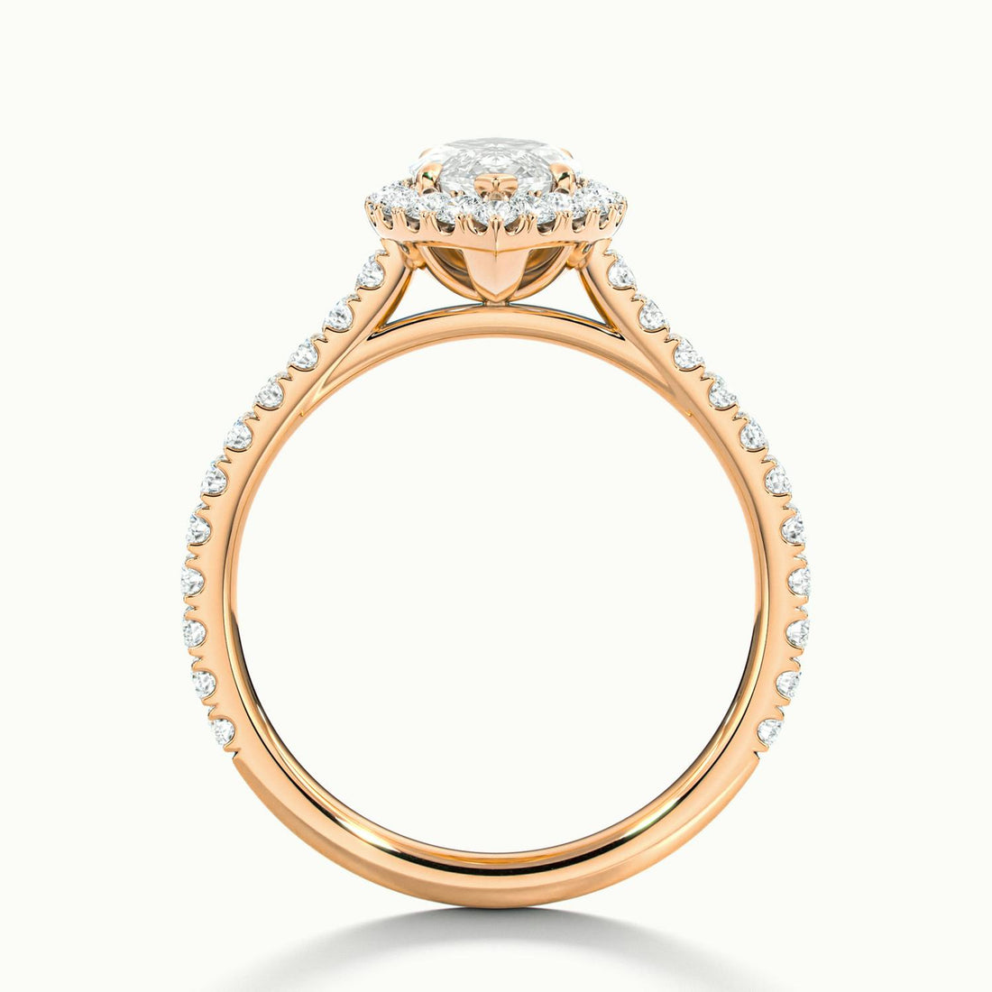 Solara Marquise Pavé Halo Engagement Ring