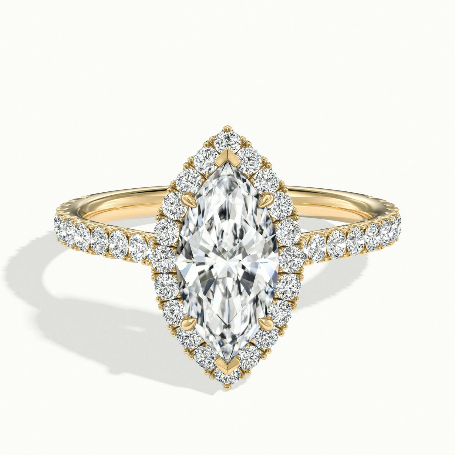 Solara Marquise Pavé Halo Engagement Ring