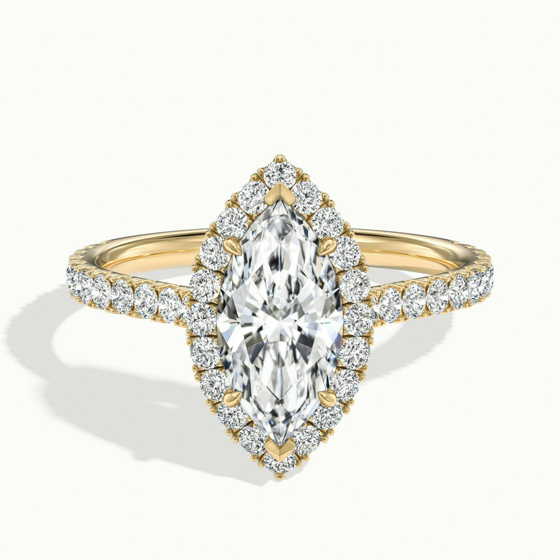 Solara Marquise Pavé Halo Engagement Ring