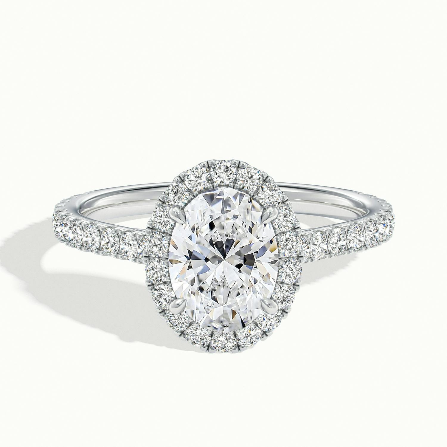 Solara Oval Pavé Halo Engagement Ring