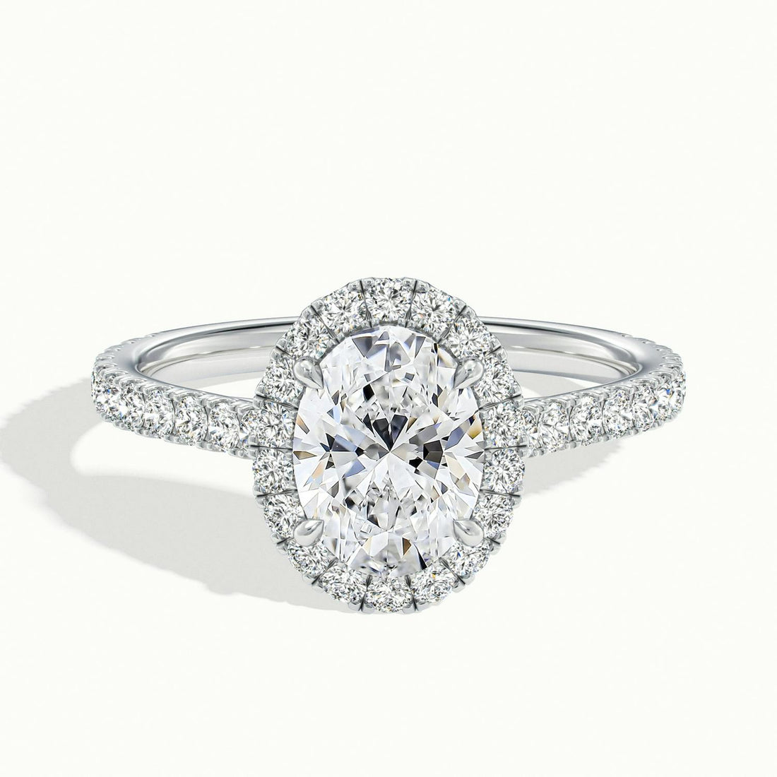 Solara Oval Pavé Halo Engagement Ring
