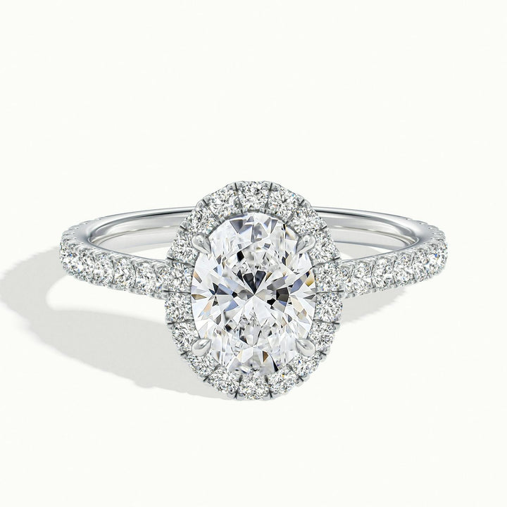 Solara Oval Pavé Halo Engagement Ring