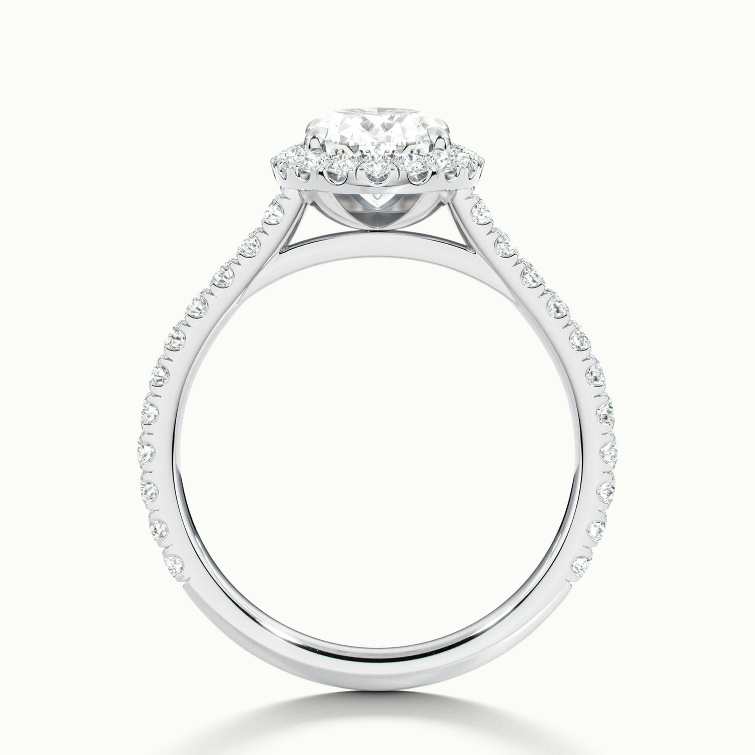 Solara Oval Pavé Halo Engagement Ring