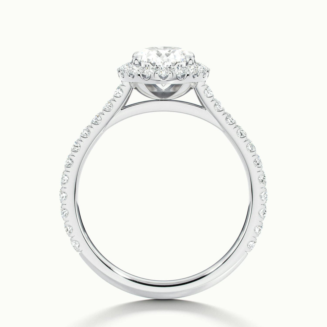 Solara Oval Pavé Halo Engagement Ring