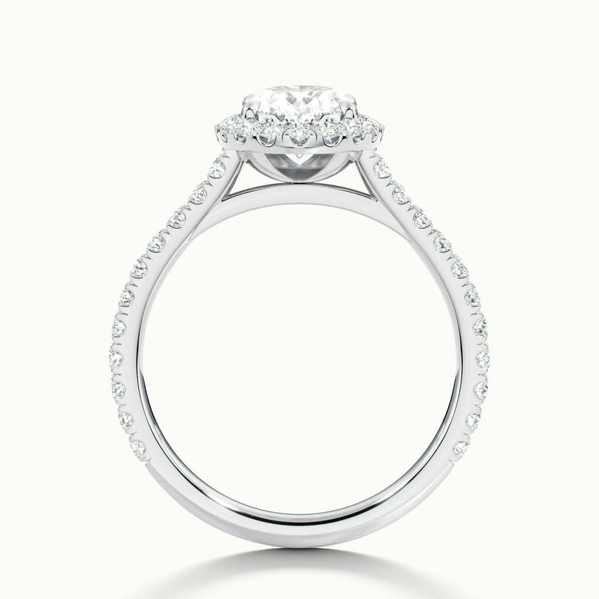 Solara Oval Pavé Halo Engagement Ring