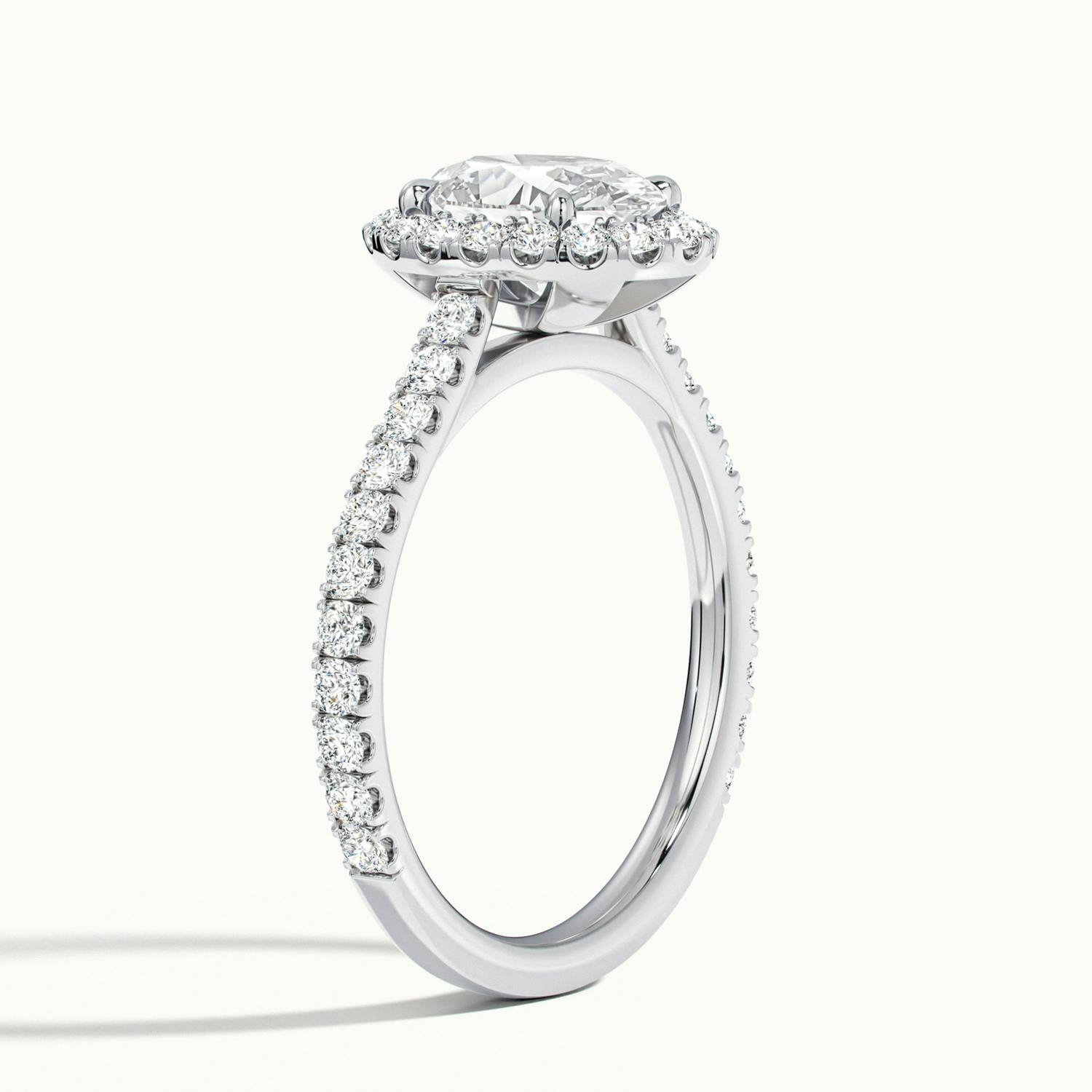Solara Oval Pavé Halo Engagement Ring