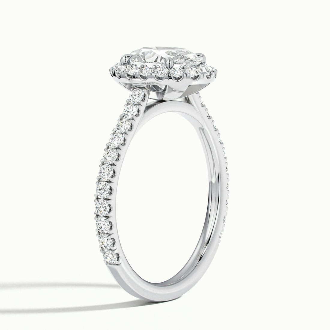 Solara Oval Pavé Halo Engagement Ring