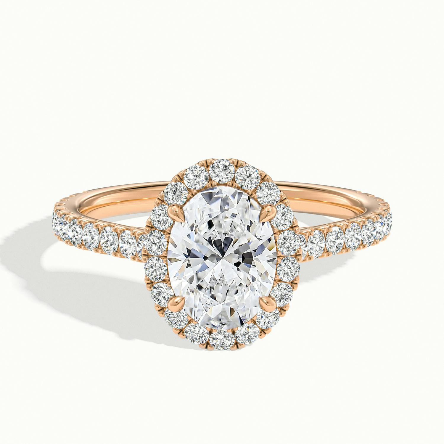 Solara Oval Pavé Halo Engagement Ring