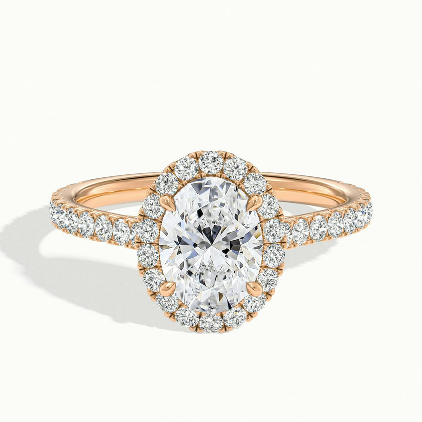 Solara Oval Pavé Halo Engagement Ring
