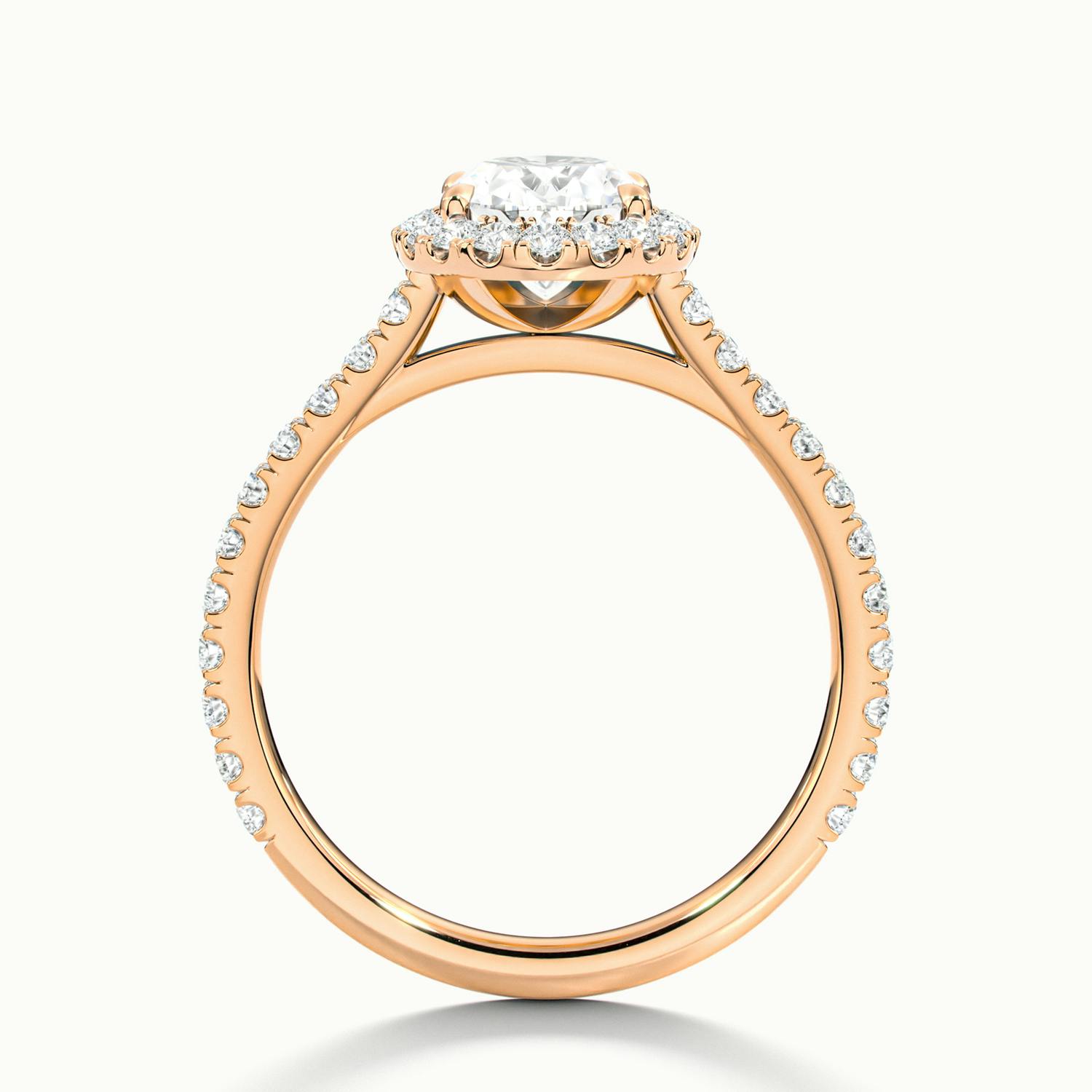 Solara Oval Pavé Halo Engagement Ring