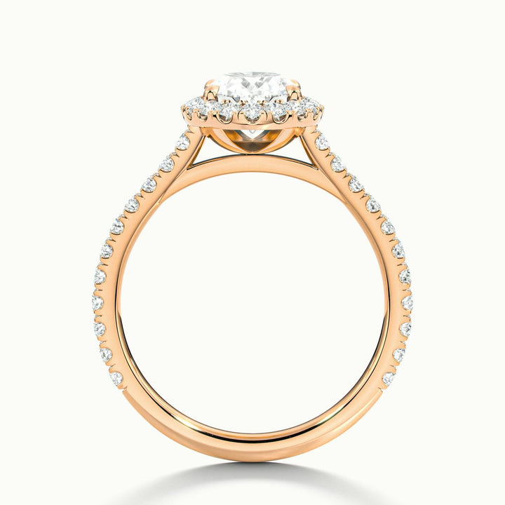 Solara Oval Pavé Halo Engagement Ring