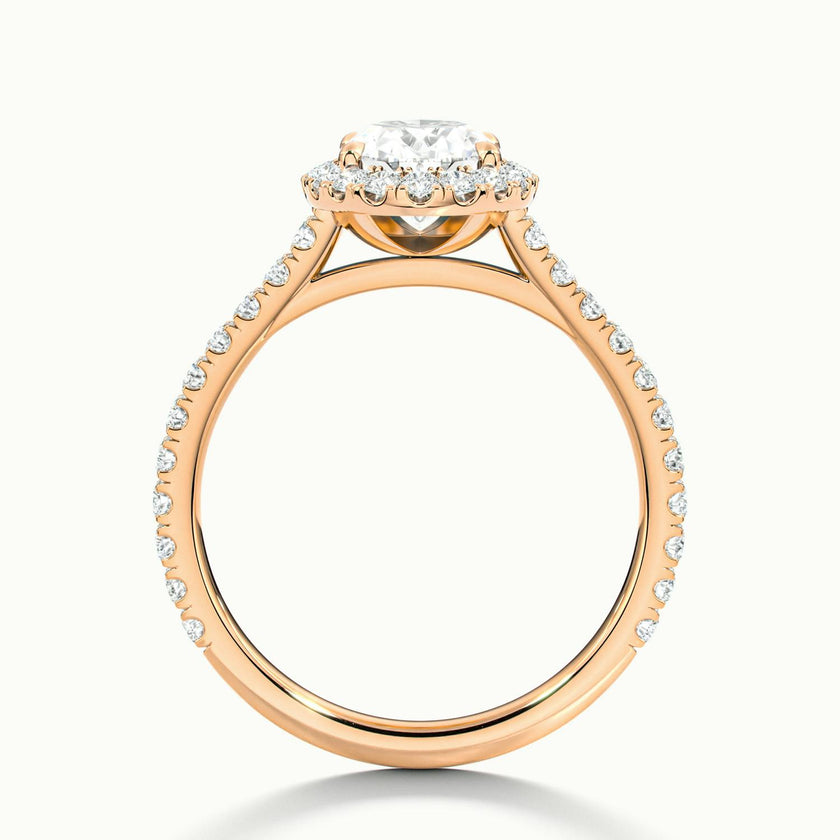 Solara Oval Pavé Halo Engagement Ring
