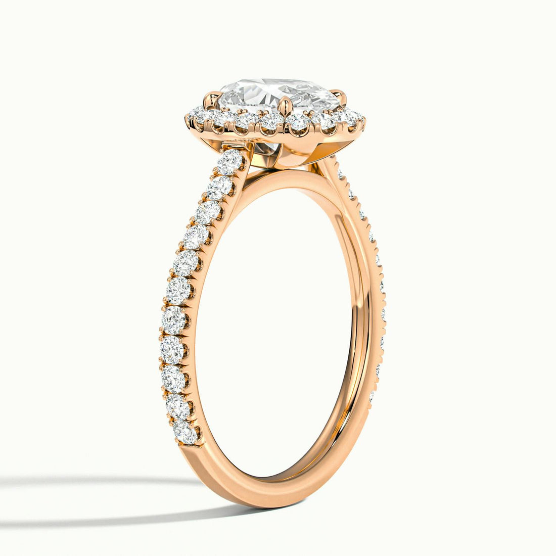 Solara Oval Pavé Halo Engagement Ring