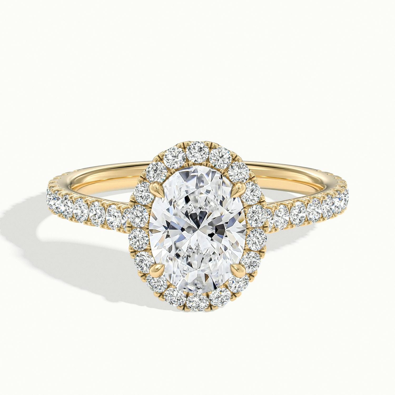 Solara Oval Pavé Halo Engagement Ring