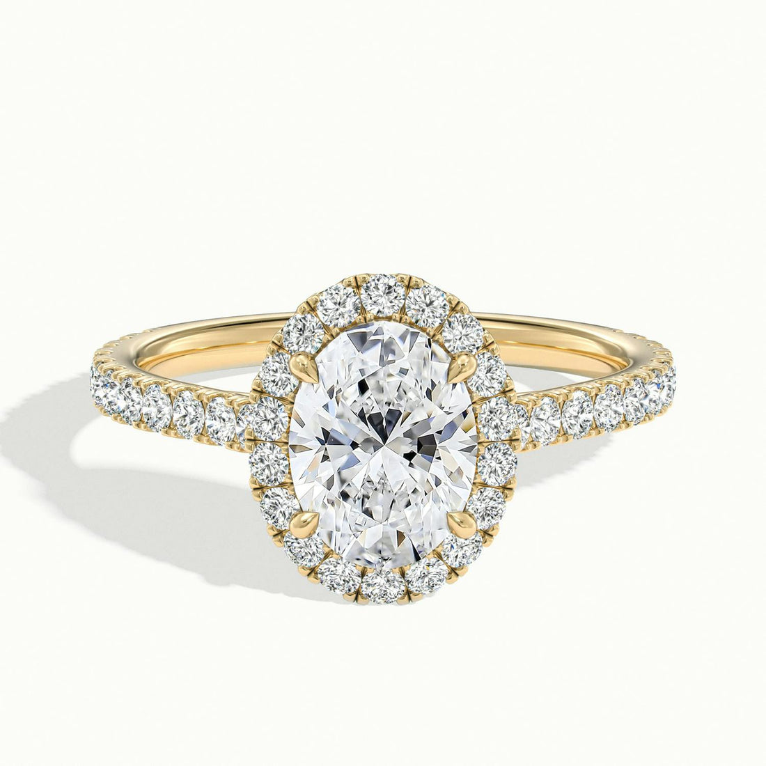 Solara Oval Pavé Halo Engagement Ring