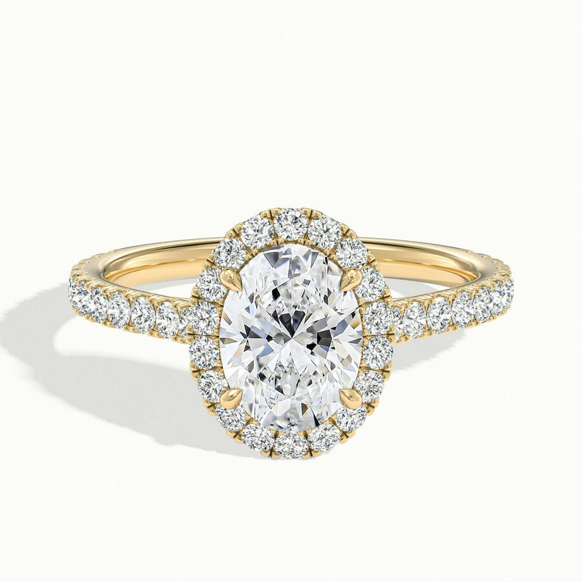 Solara Oval Pavé Halo Engagement Ring