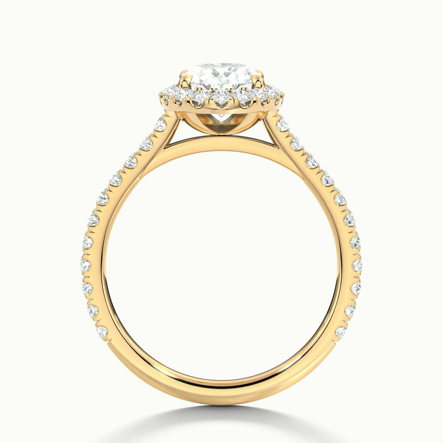 Solara Oval Pavé Halo Engagement Ring