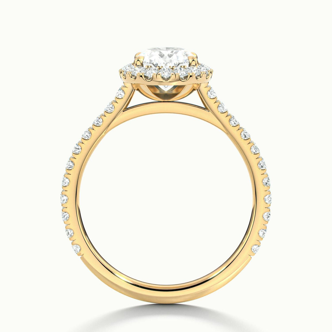 Solara Oval Pavé Halo Engagement Ring