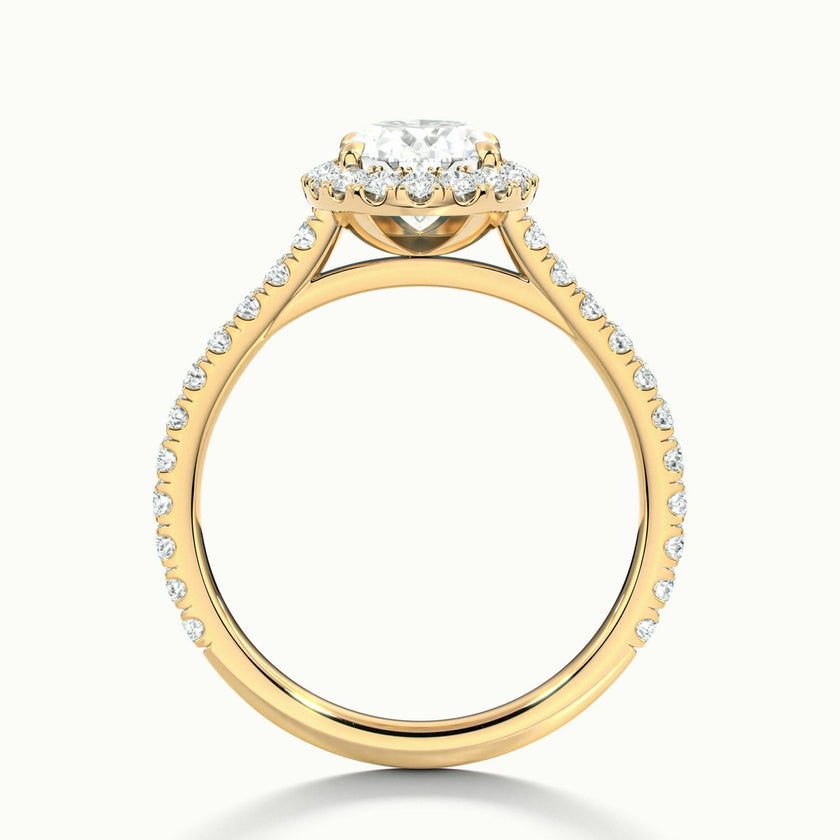 Solara Oval Pavé Halo Engagement Ring