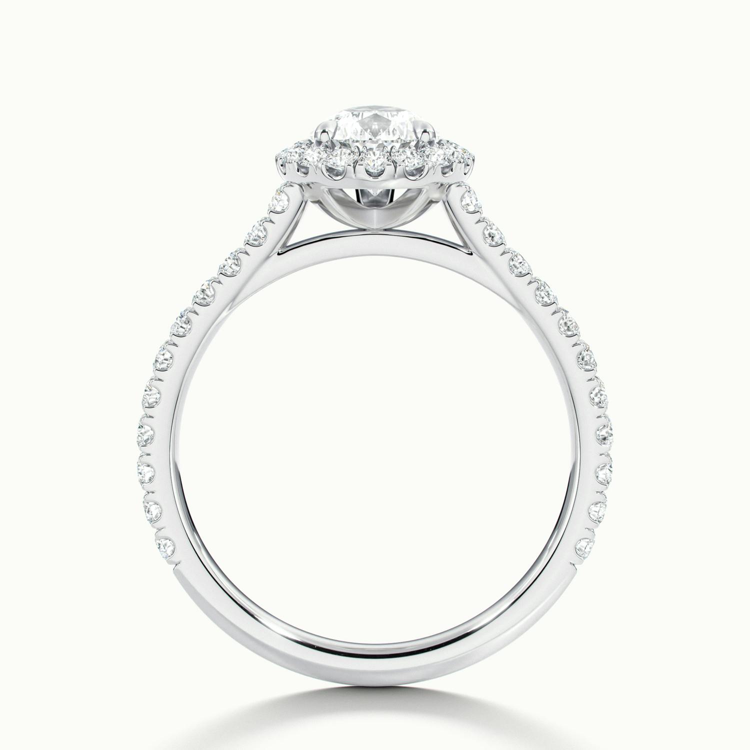 Solara Pear Pavé Halo Engagement Ring