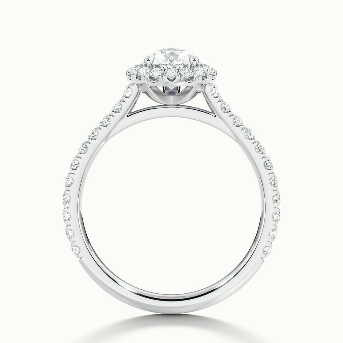 Solara Pear Pavé Halo Engagement Ring