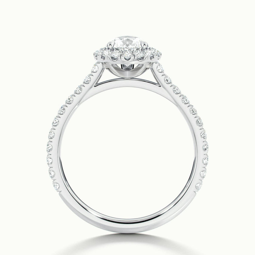 Solara Pear Pavé Halo Engagement Ring