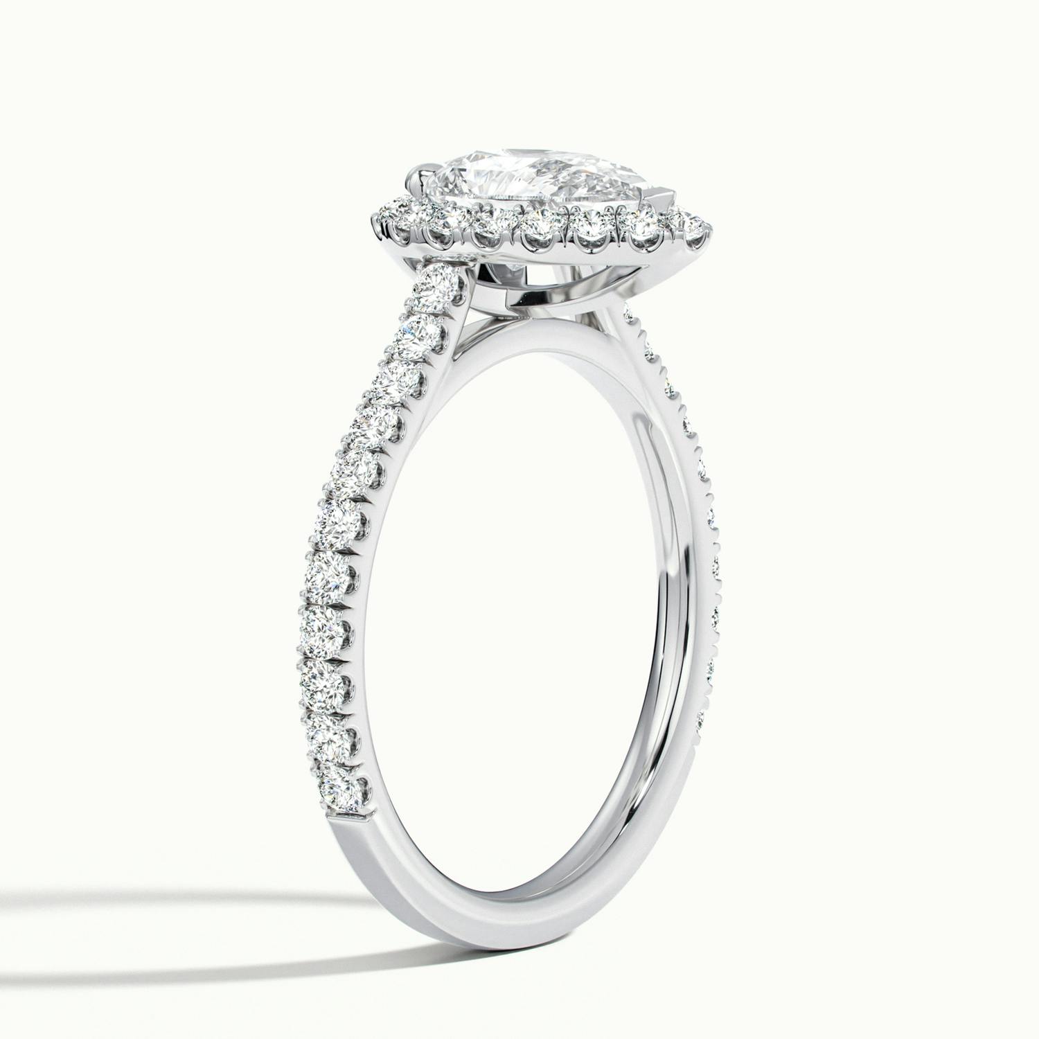Solara Pear Pavé Halo Engagement Ring