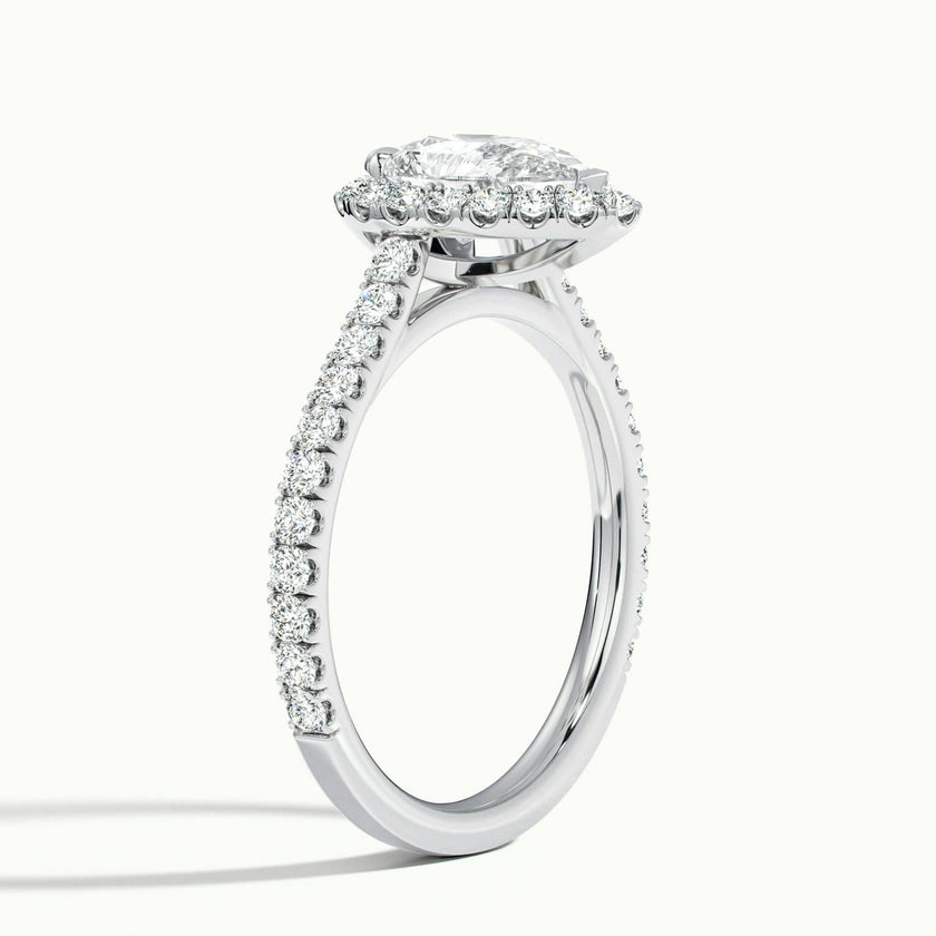 Solara Pear Pavé Halo Engagement Ring