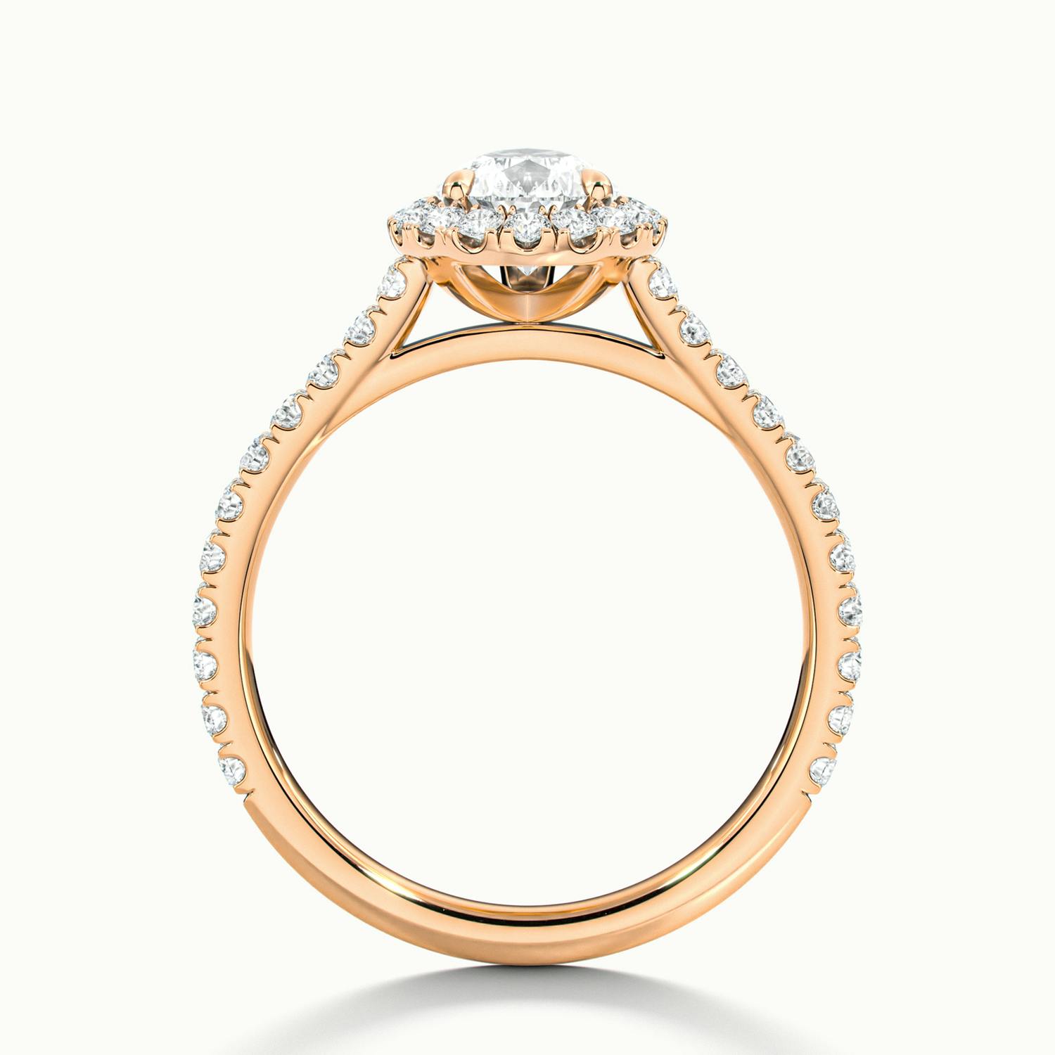 Solara Pear Pavé Halo Engagement Ring