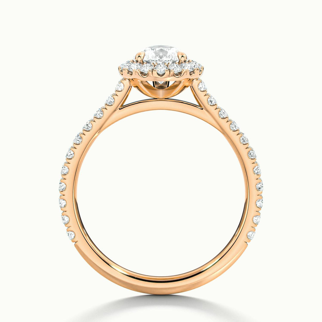 Solara Pear Pavé Halo Engagement Ring