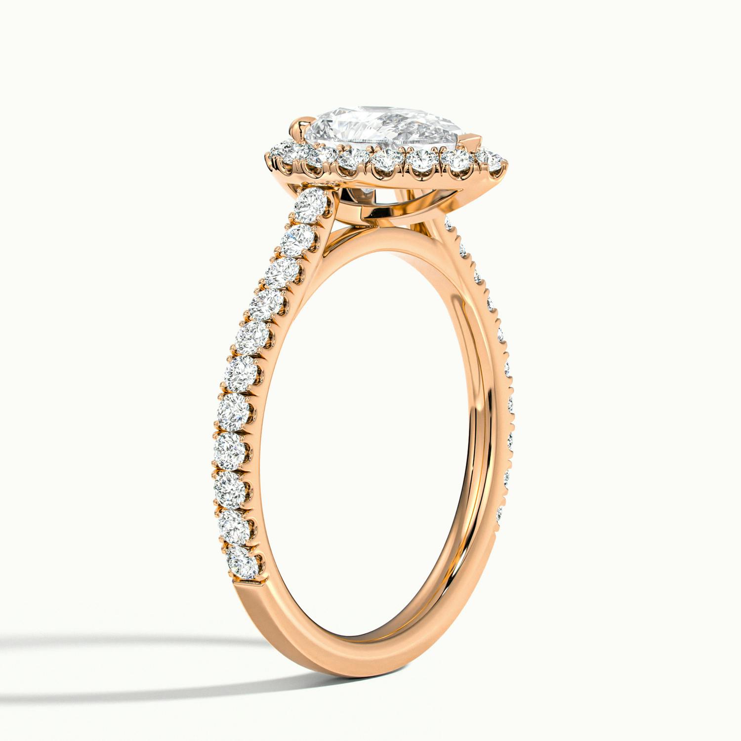 Solara Pear Pavé Halo Engagement Ring